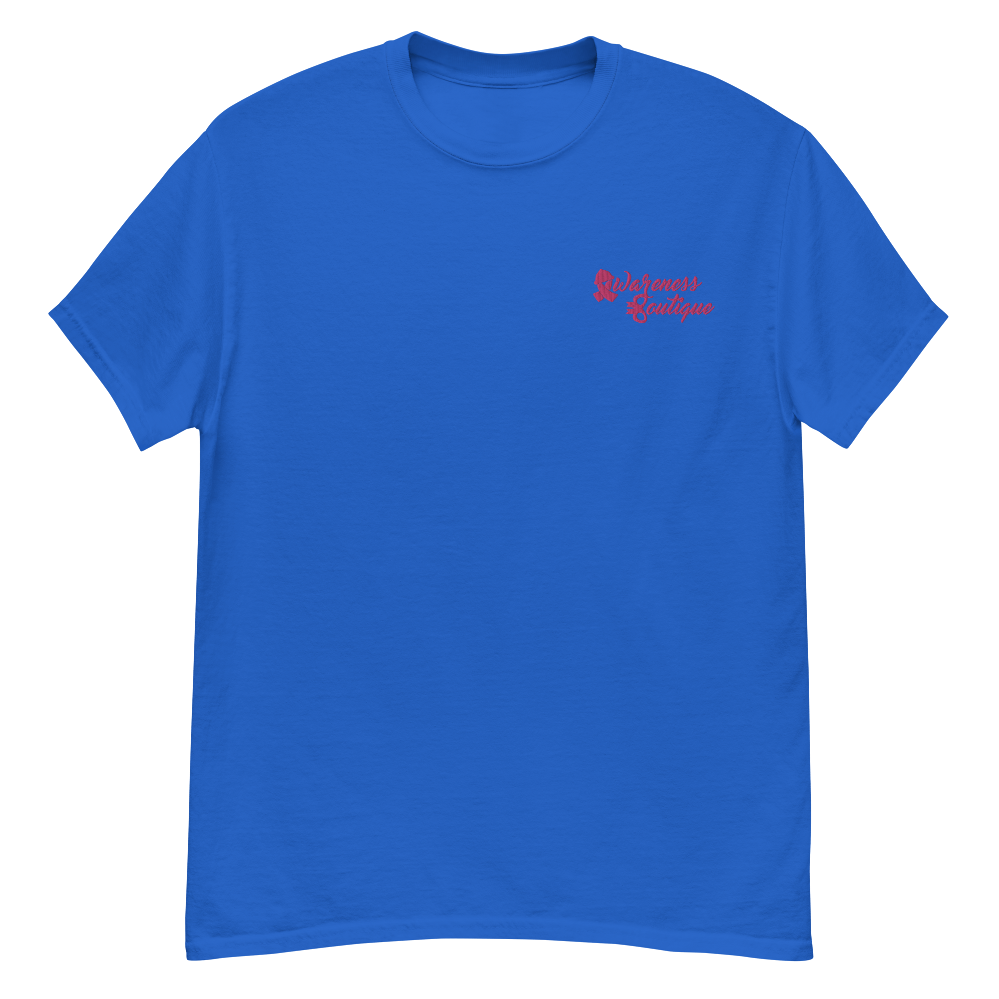 Red Ribbon Embroidered Tee - Awareness Boutique