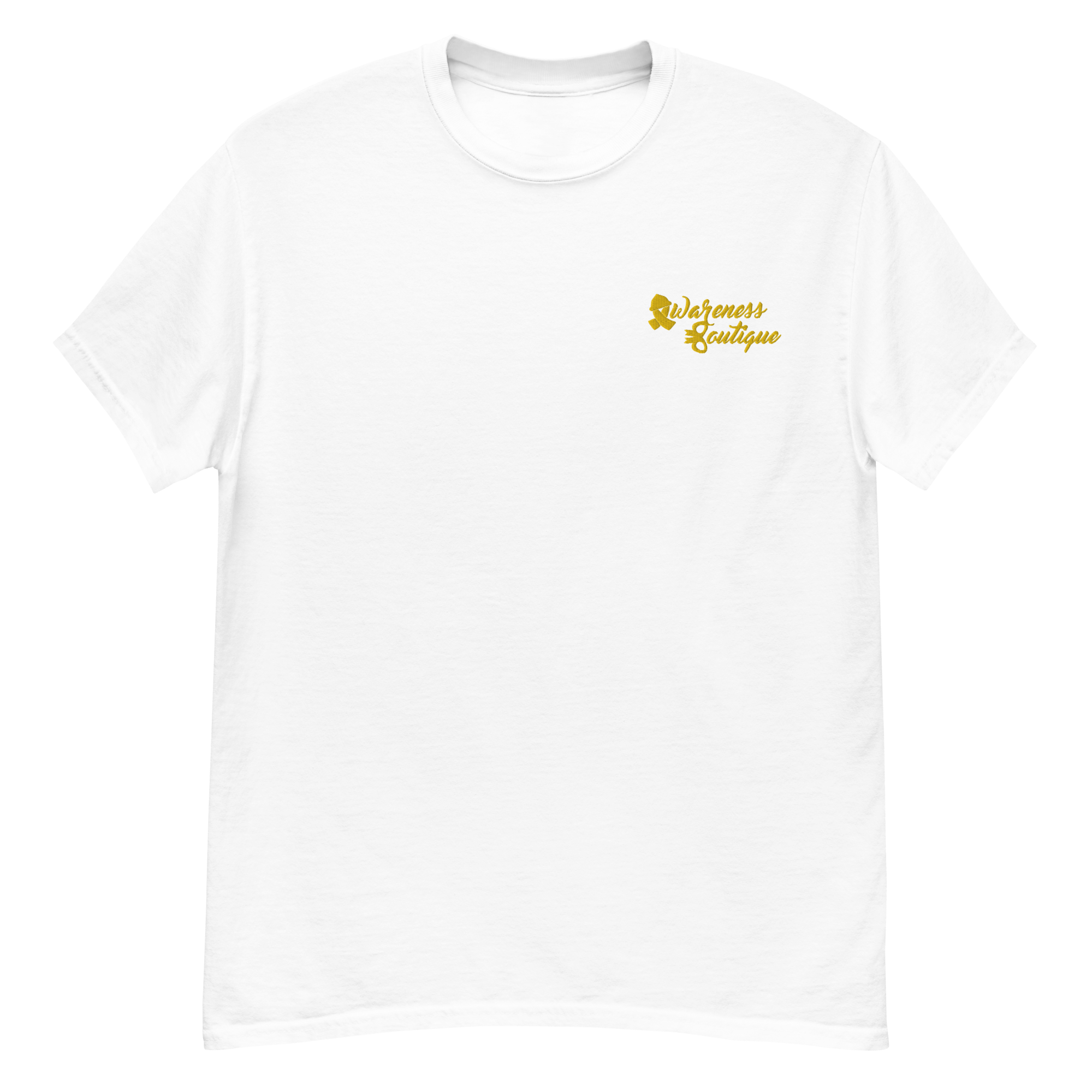Yellow Ribbon Embroidered Tee - Awareness Boutique
