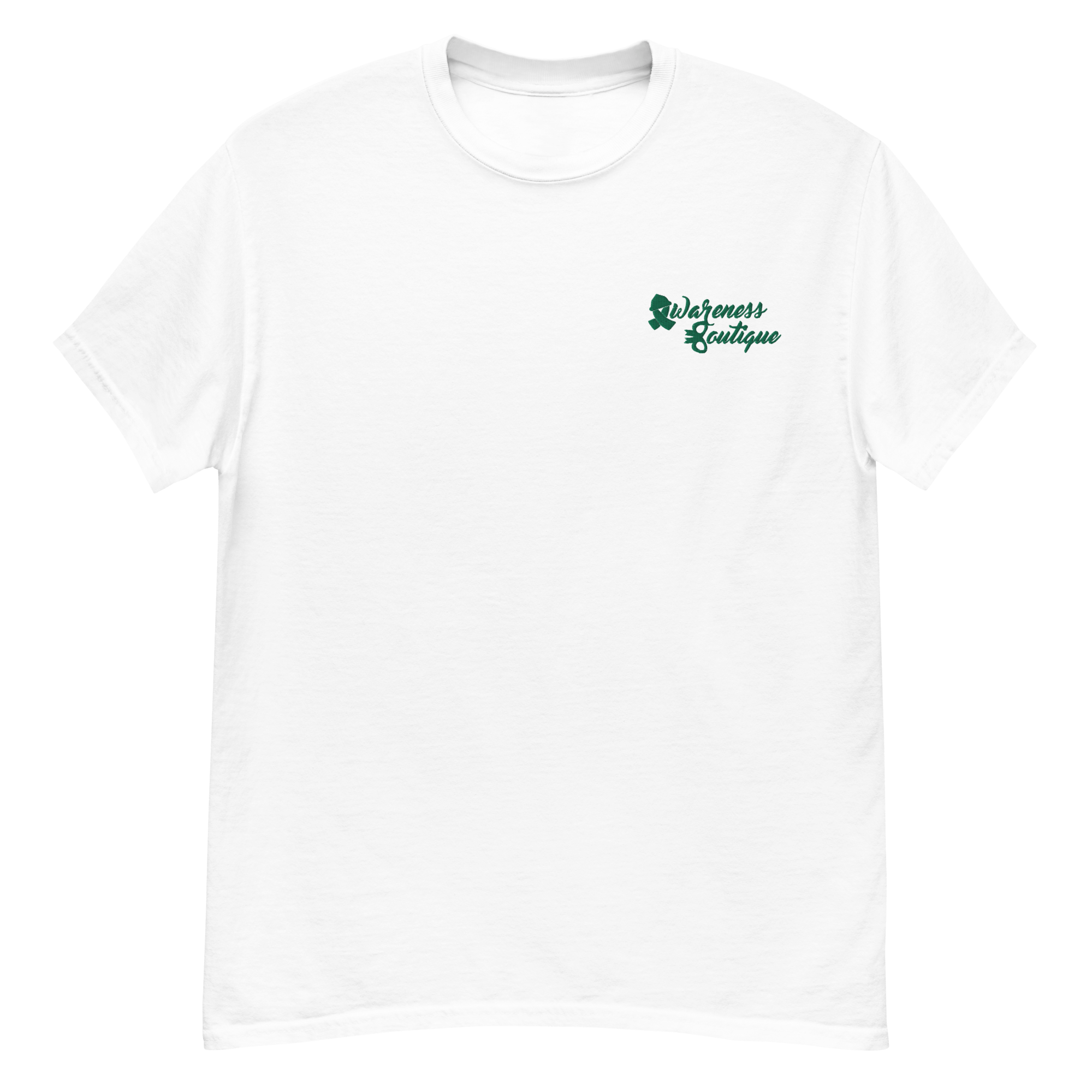 Green Ribbon Embroidered Tee - Awareness Boutique