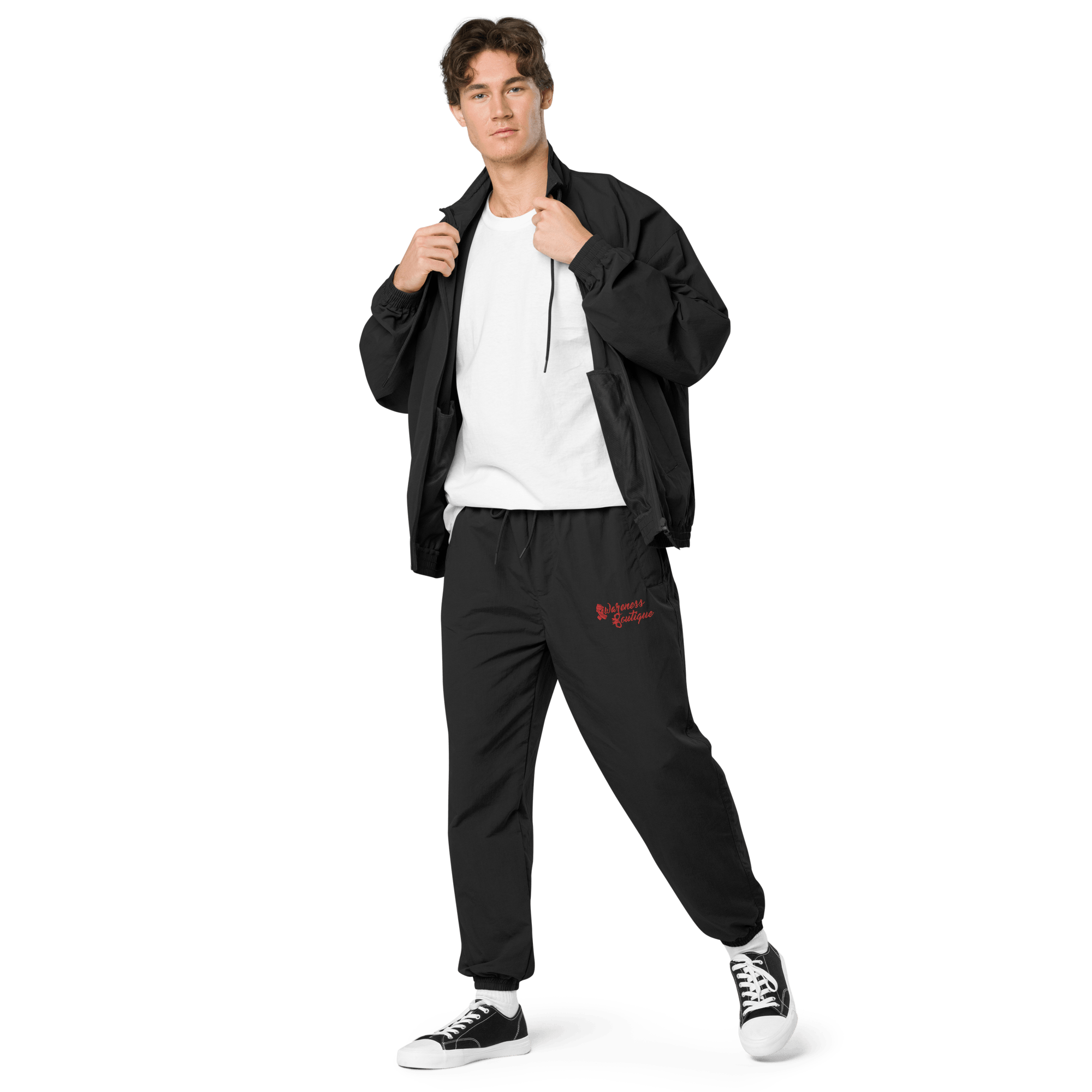 Awareness Boutique Red Ribbon Recycled Tracksuit Pants - Awareness Boutique