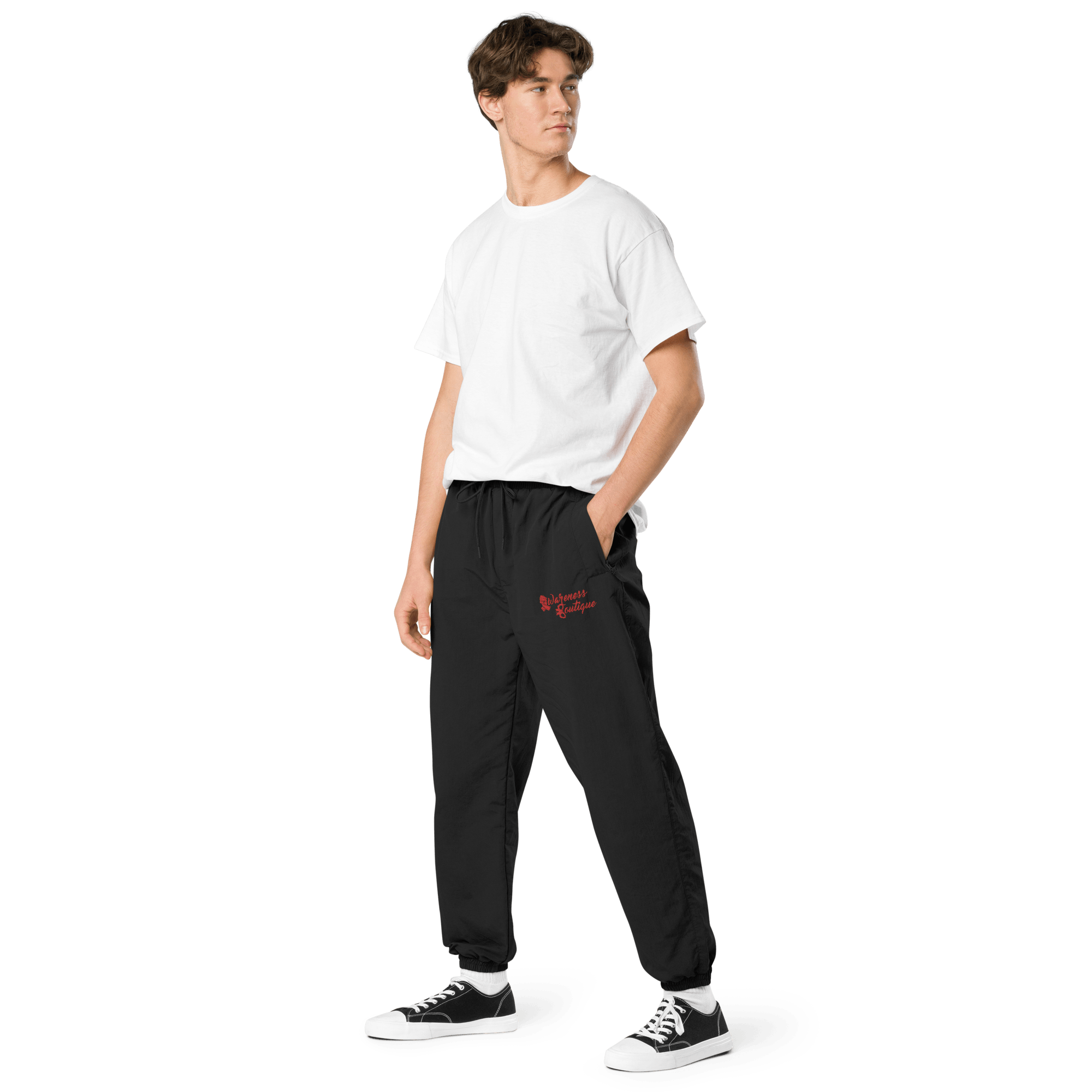 Awareness Boutique Red Ribbon Recycled Tracksuit Pants - Awareness Boutique