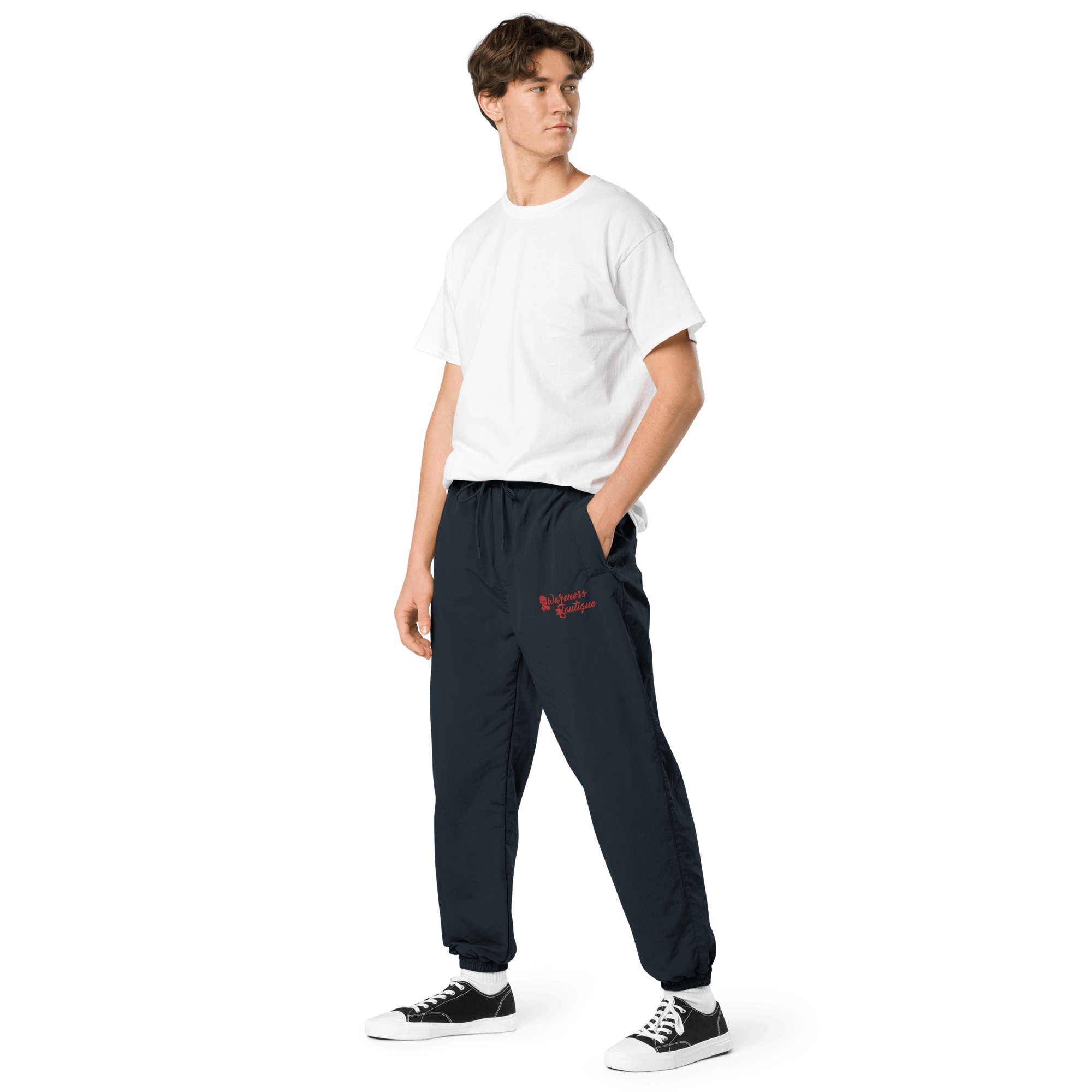 Awareness Boutique Red Ribbon Recycled Tracksuit Pants - Awareness Boutique