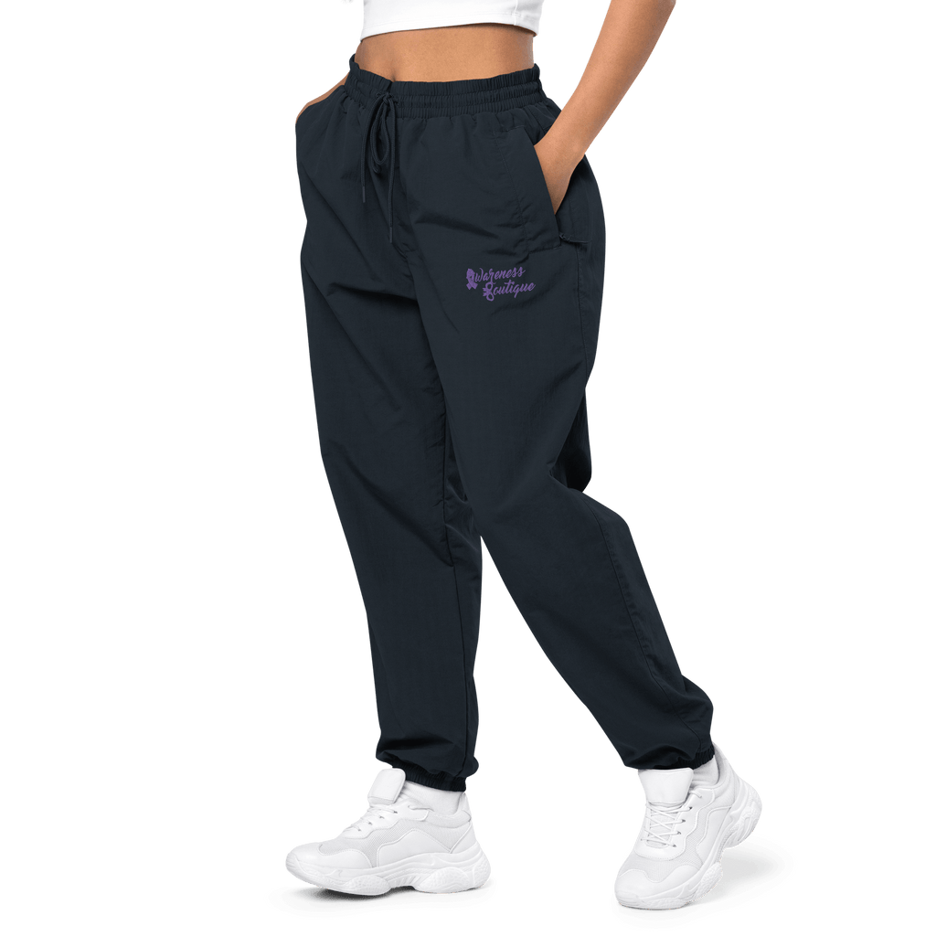 Awareness Boutique Purple RIbbon Recycled Tracksuit Pants - Awareness Boutique