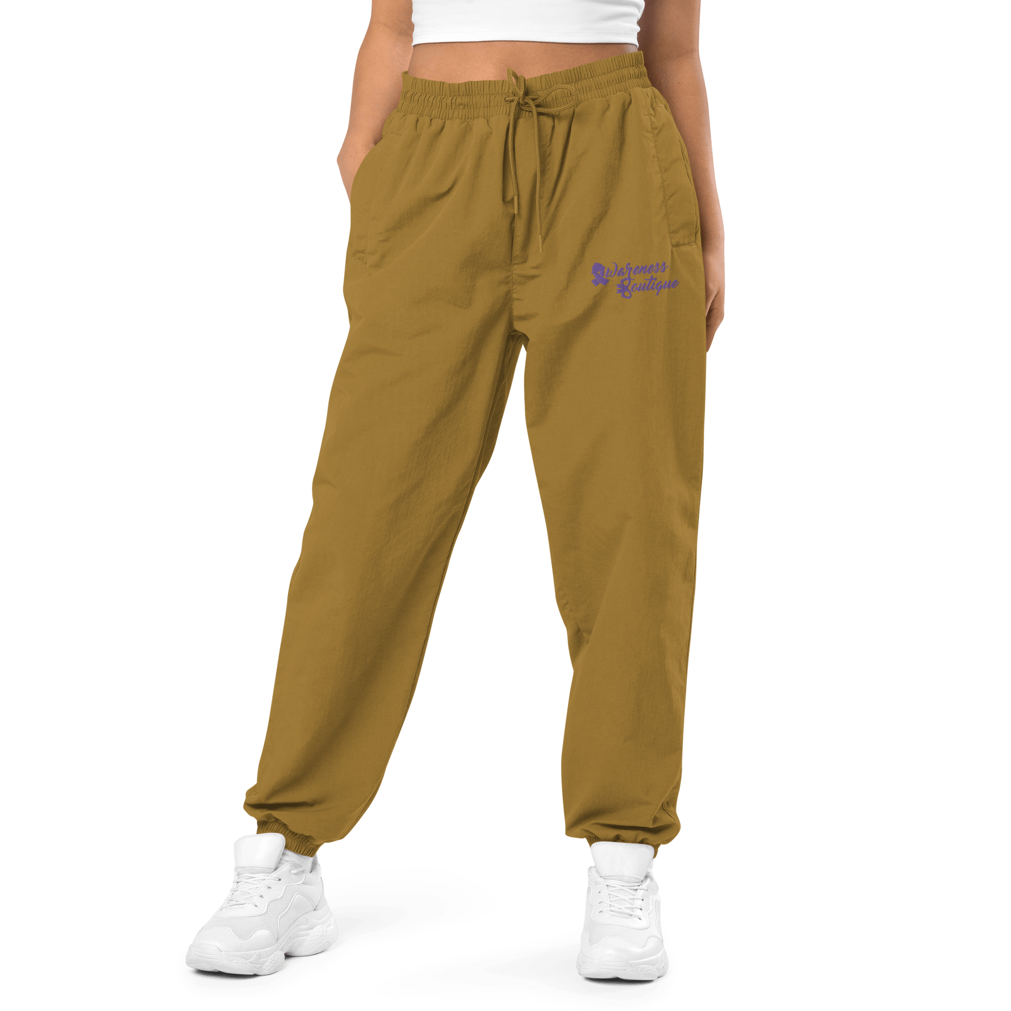 Awareness Boutique Purple RIbbon Recycled Tracksuit Pants - Awareness Boutique