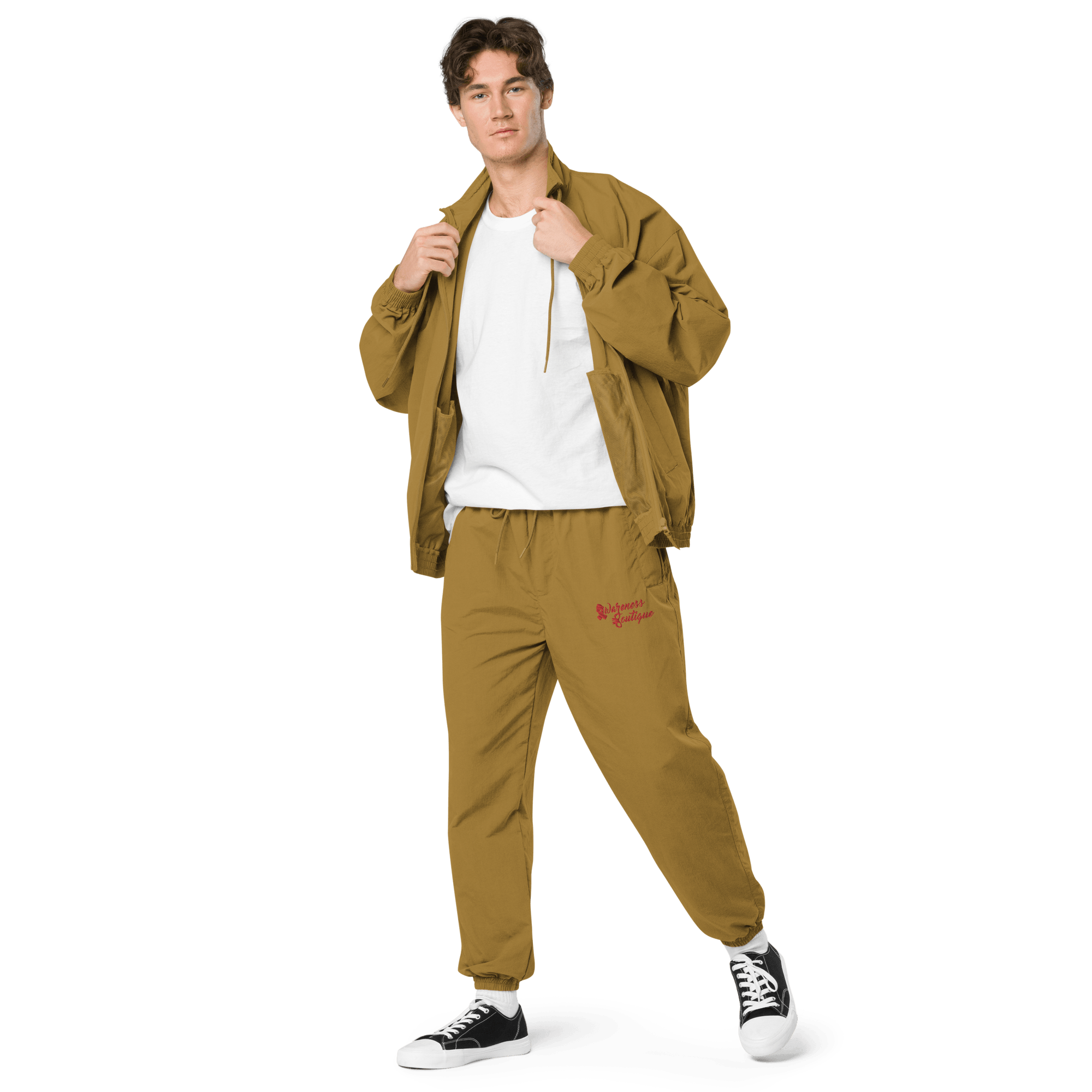 Awareness Boutique Red Ribbon Recycled Tracksuit Pants - Awareness Boutique
